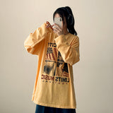 Otin ピグメントヴィンテージプリントオーバーフィットロングスリーブTシャツ