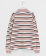 Kentally Stripe Collar Over Wool Knit