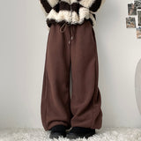 Chelsea string banding fleece wide pants