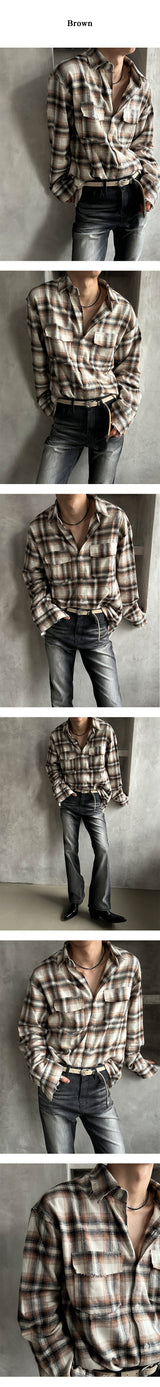 [F/W] Cutting check two pocket shirts (3color)
