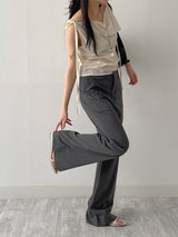 [Unisex] サマー ブーツカット ワイド スラックス