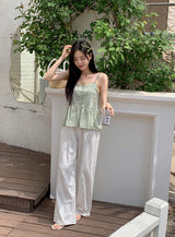 Summer Ivory Loose Cotton Wide Pants (3color)