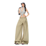 Tie-Detail Puddle Wide-Leg Pants