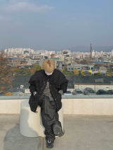 Space String ballon denim wide pants 2color