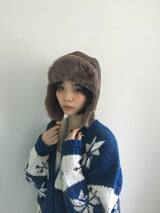 Kyoka Winter Leather Trooper Hat (3color)