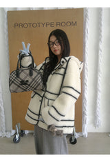 Style Hooded Wool Suede Coat