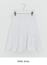Silk Frill Banding Midi Skirt