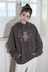 Hello Flower Pigment Hoodie