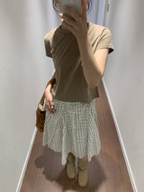 Rambo check midi skirt (2color)