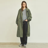 90s Classic Fishtail Long Bomber Jacket_Khaki