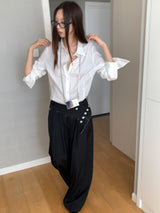 Cotton Basic Sharp Long Sleeve Shirt