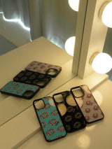 [MADE] gyaru lips glass bumper case(blue)