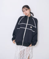 UNISEX パイピングトラックジャケット ブラック