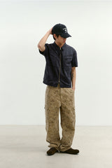 ビンテージウォッシュドフラップポケットワークシャケット (Washed Charcoal)