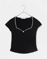 ドゥワドットローズレースクロップショートスリーブTシャツ