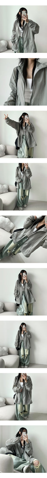 Road Summer High-Neck Windbreaker Zip-Up Jumper