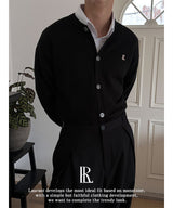 [ESSENTIAL LINE] Round neck basic cardigan(2color)