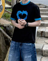 Blue Heart Ringer T-Shirt