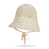 VA Curved Oval Metal Knit Punching Bonnet Hat / Beige