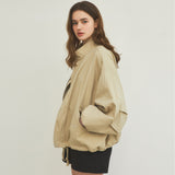 90s クラシック フィッシュテール ショート ボンバー ジャケット_Beige