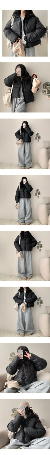 Elegant String Hooded Padded Jumper