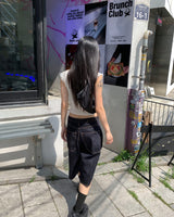 Raw bermuda pants