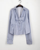 Aton geek chic twisted ribbon striped shirt
