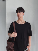 [LANARCH] ベーシックUネック半袖Tシャツ