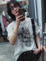 Grunge ナッシングプリンティング半袖Tシャツ