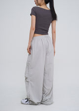 Front pocket balloon nylon pants