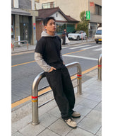 フードレイヤードロングスリーブ