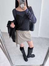 layer buckle skirt pants (2color)