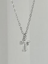 24 winter - cubic cross necklace