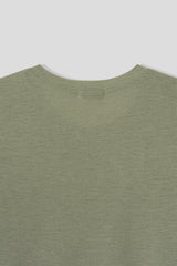 リネン ルーズフィット ラウンド ロングスリーブ Tシャツ (5color) (No.966)