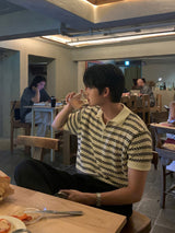 LMN Cos Summer Stripe Collar Short-Sleeved Knitwear (3 colors)