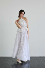 PEARL HALTERNECK TOP / WHITE