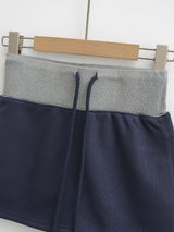 Contrast String Waist Mini Skirt 231809644