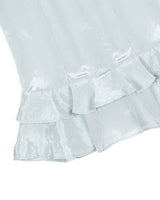 Glossy Frill Top _ SKY BLUE