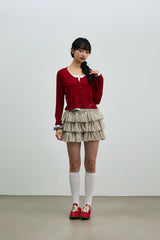 MINI HEART CANCAN SKIRT PANTS / BEIGE