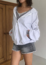 FRINGE DENIM SHORTS