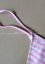 Stripe Aloha Tanning Kitty Bikini