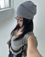 Summer Stripe Cotton Beanie