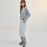 RIBBON PUNCHING CARDIGAN_GRAY