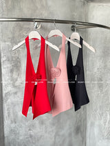 rose cosage halter neck knitwear