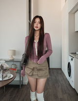Pou Zipper Utility Pocket Skirt Pants