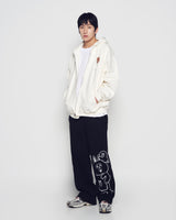 26SS ベーシックロゴ ウィズ ラインフレンズ フーディジップアップ