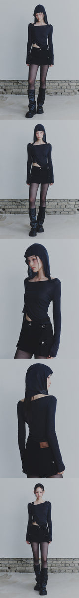 SHADOW HOODIE TOP charcoal