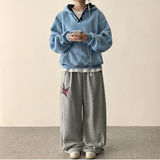 Rosé Star Embroidered String Wide Pants