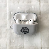 Rose polka-dot gray glossy AirPods case