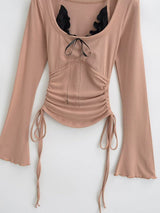 Mira Layered Shirring Slim T-shirt
